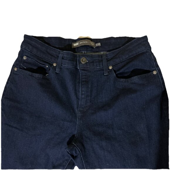 Levis Demi Curve Classic Boot Cut Jeans Womens Size 8 29 Dark Wash Denim - Picture 2 of 8